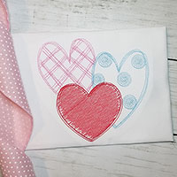 Scribble Hearts Machine Embroidery Design